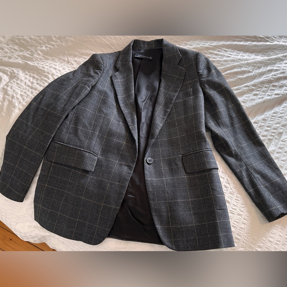 Zara Formal Gray striped blazer.